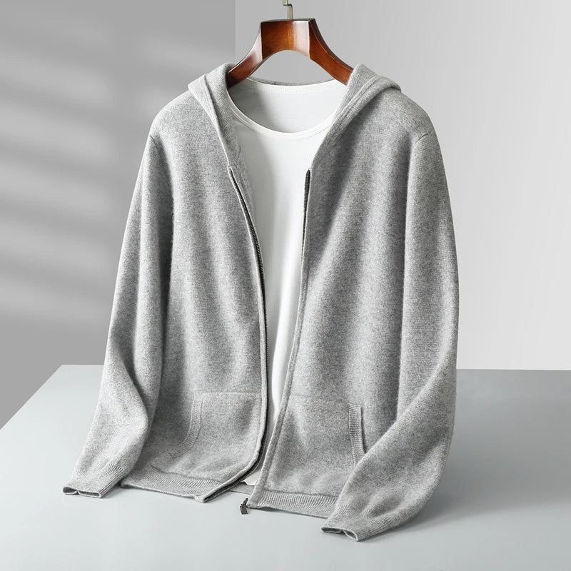 Back view of a relaxed fit unisex zip hoodie, ideal outerwear for comfort, style, and activewear.