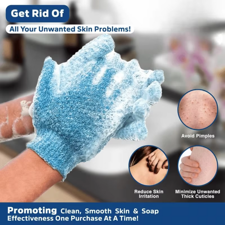 Versatile unisex exfoliating mitts, a practical 2-piece set for daily shower use