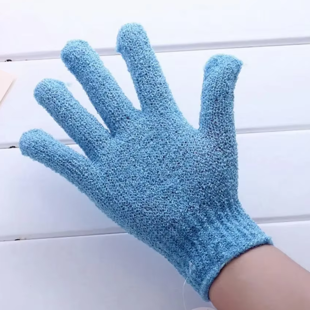 New 2-piece set of exfoliating shower gloves, enhancing any self-care beauty routine