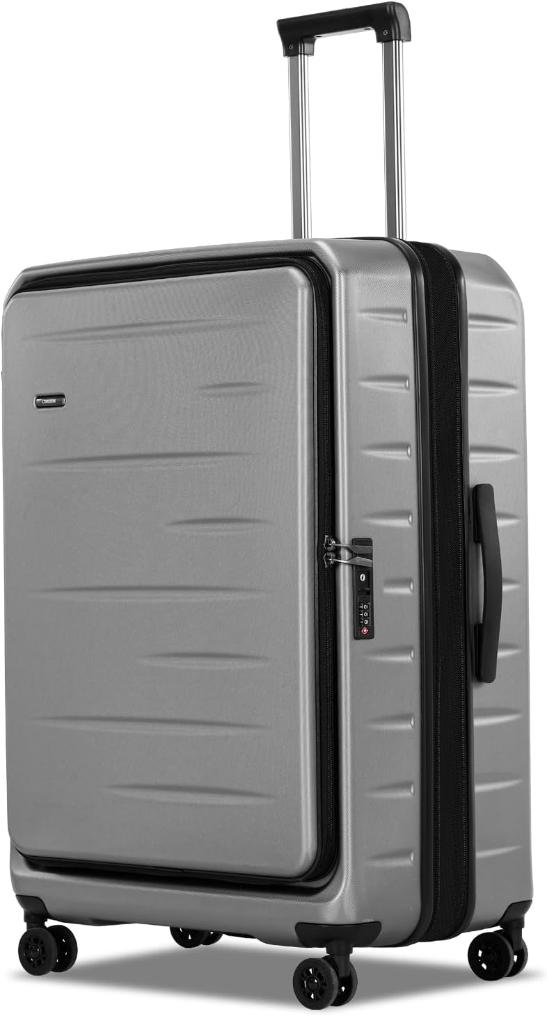 Travel bag: Expandable hardshell carry-on with convenient front pocket & security TSA lock.