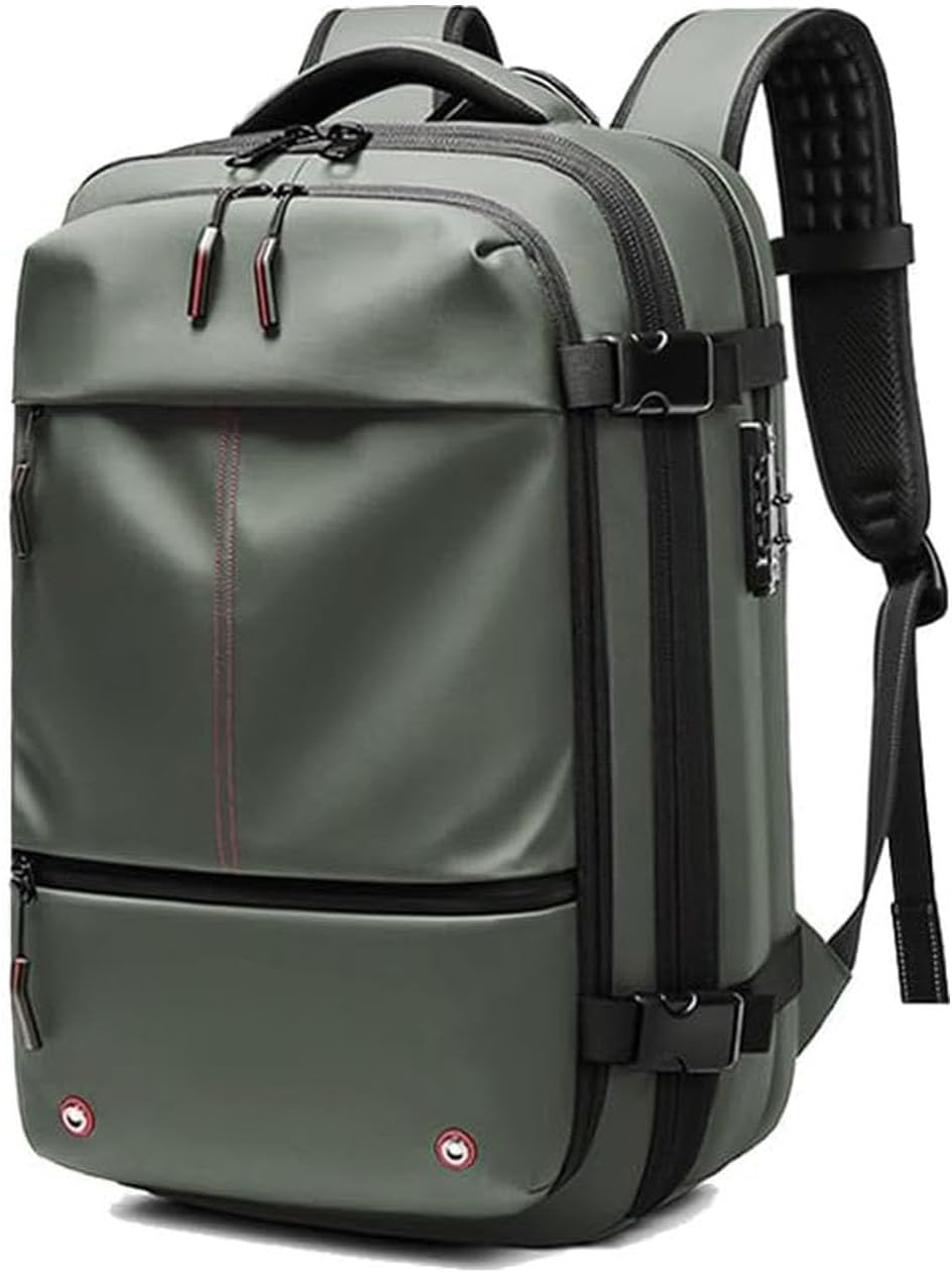 Unisex expandable travel backpack with anti-theft lock, perfect for travel & commuting