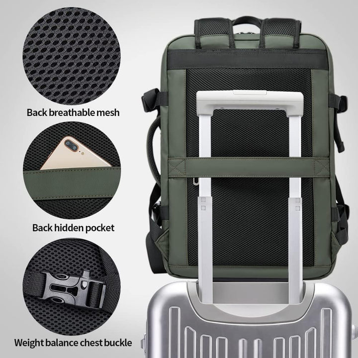 Unisex outdoor adventure backpack, waterproof and durable for all conditions.