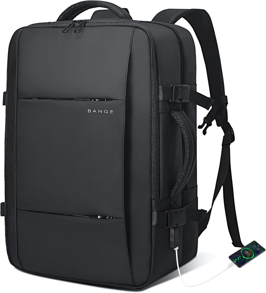 Black waterproof travel gear, an anti-theft duffle backpack for secure travels.
