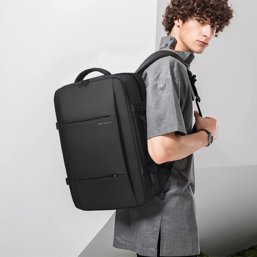 Grey expandable carry-on duffle backpack, offering 26L to 45L storage.