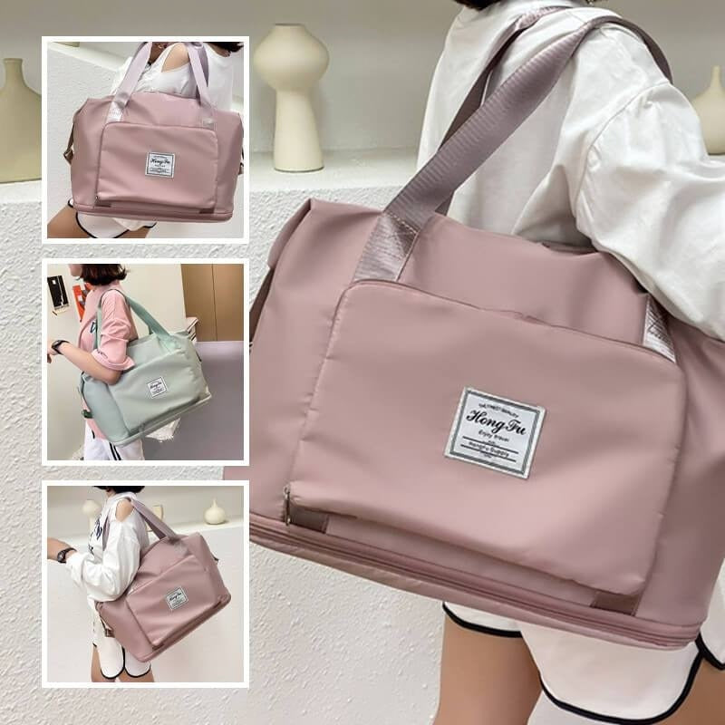 Lightweight waterproof carry-all, an expandable travel bag for versatile use.