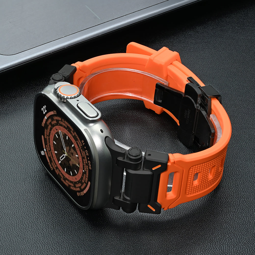 Explorer Series silicone watch band, versatile for men & women, sports & casual, premium quality.