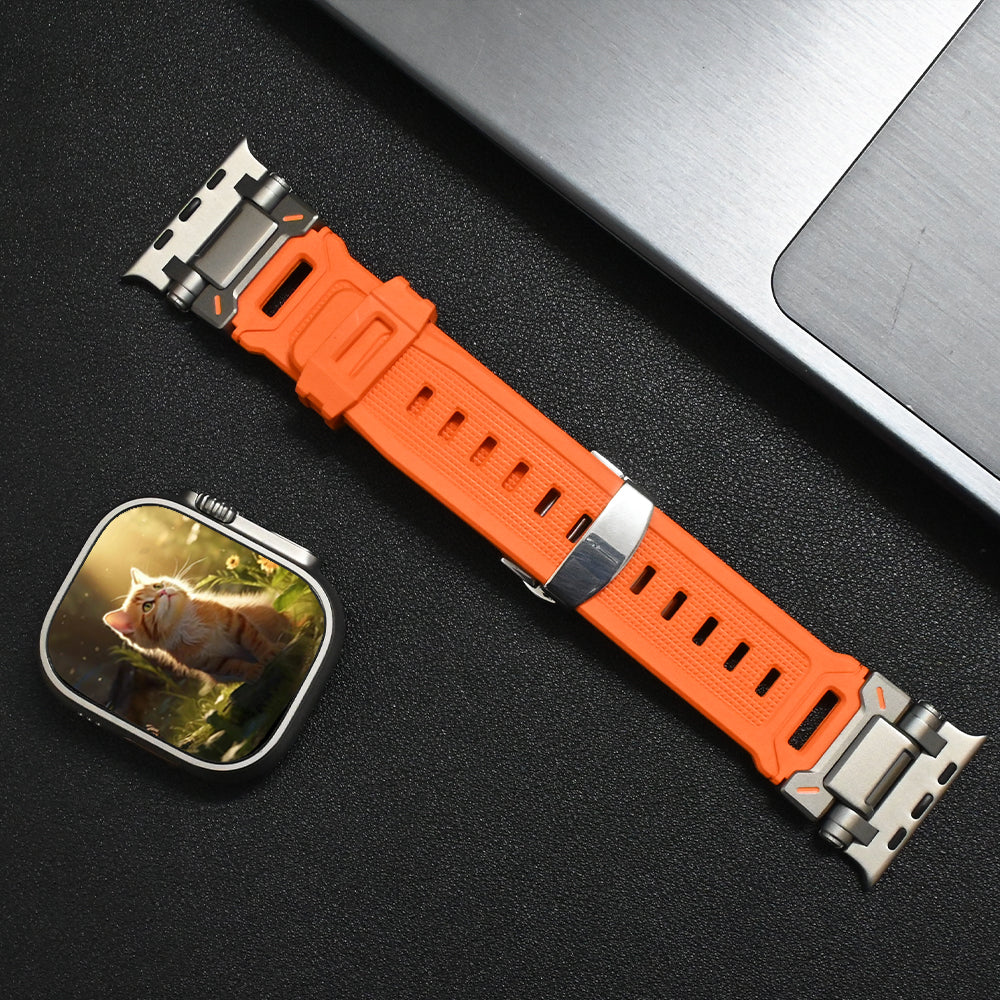 Smartwatch sports band: hypoallergenic silicone, quick release, perfect for workouts and daily use.