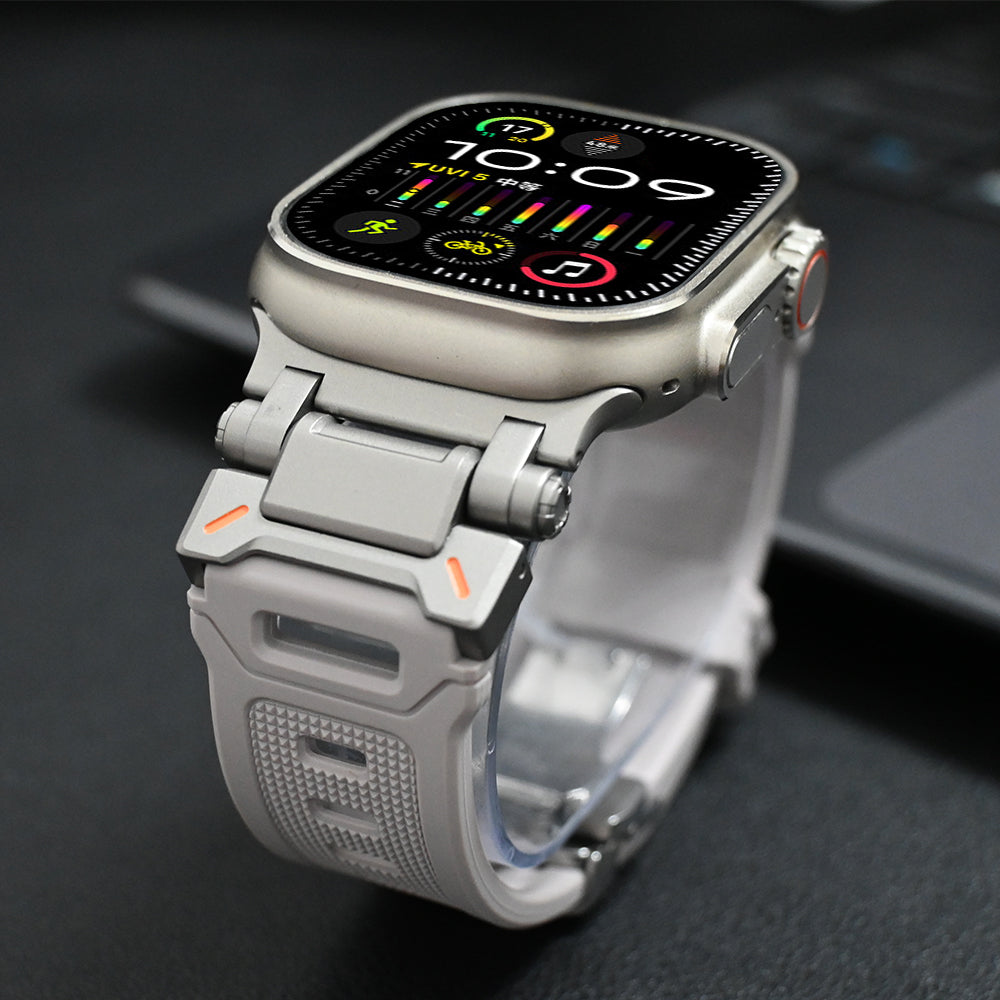 Stylish unisex silicone smartwatch band, perfect for a personalized look, hypoallergenic & flexible.