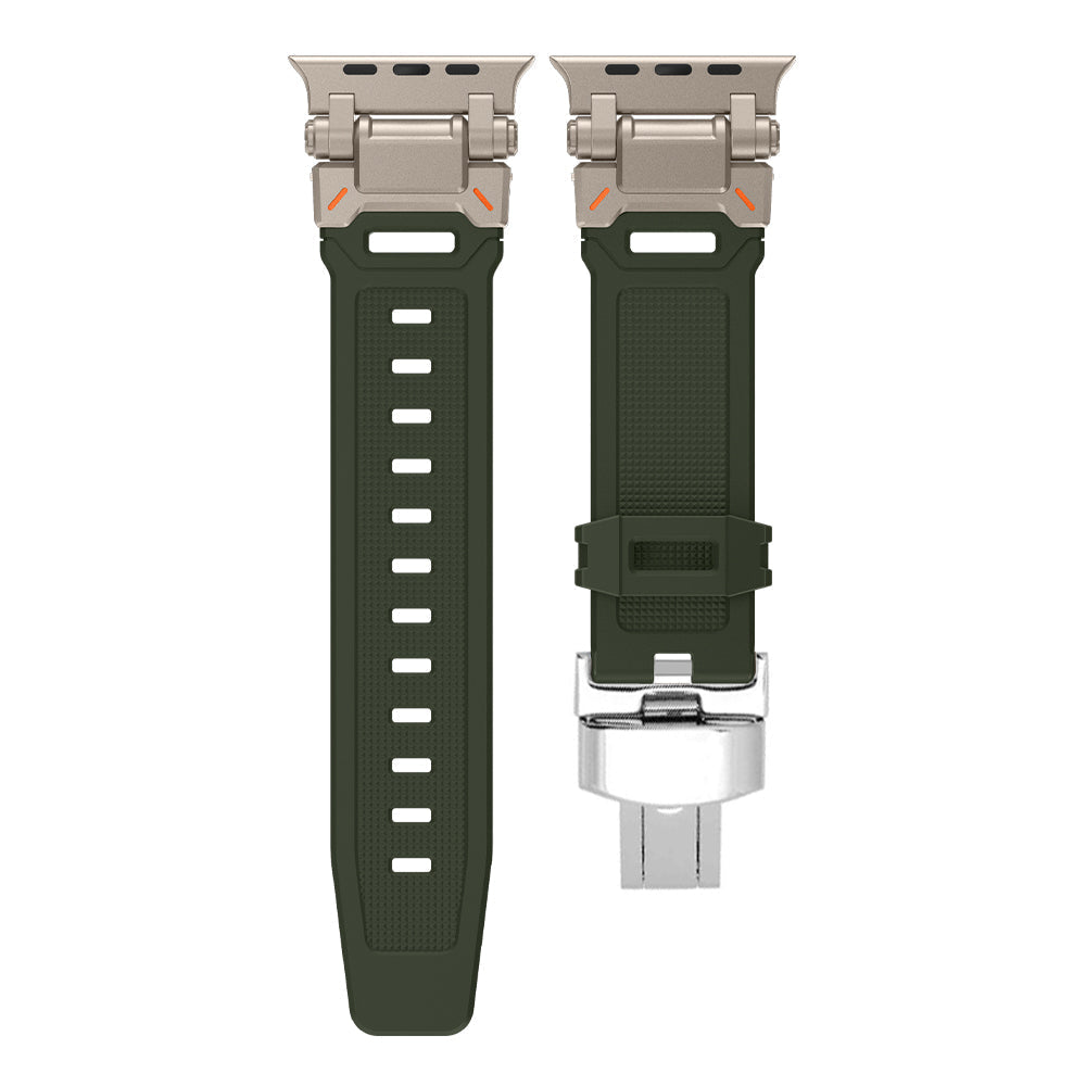 Explorer silicone strap for smartwatches, with titanium buckle, a reliable choice for any activity.