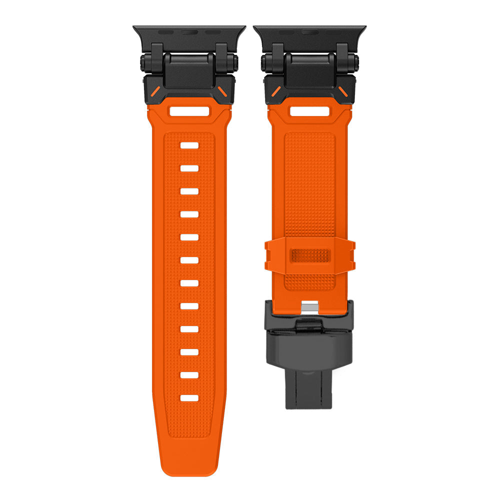 Sports-focused silicone smartwatch band, quick release, multiple color options, robust & flexible.