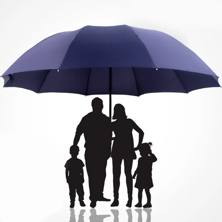 Unisex extra large windproof folding umbrella, perfect for rain and sun protection for the whole family.