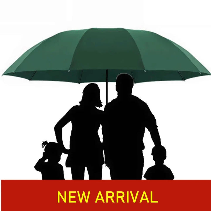 Extra large windproof folding umbrella, a unisex portable solution for ultimate rain, sun, & all-weather protection.