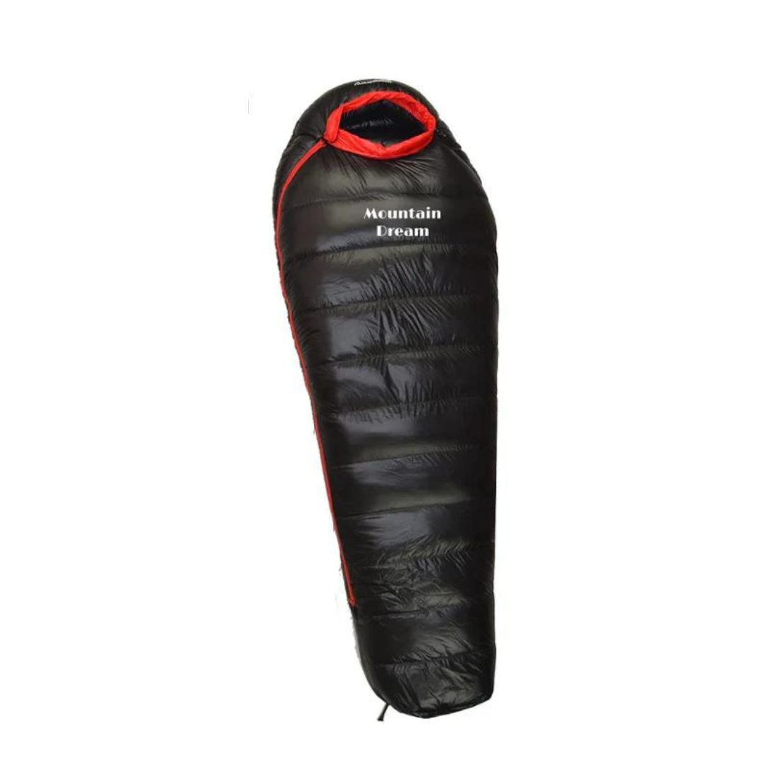 Unisex extreme winter sleeping bag for cold weather camping, down insulated for ultimate warmth & outdoor adventure.