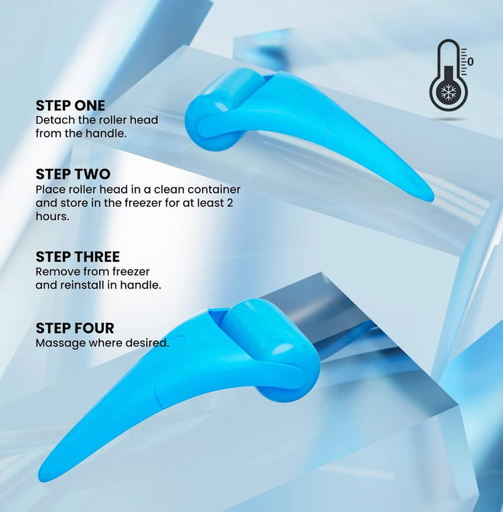 Ice roller for face, designed to alleviate morning puffiness and promote a radiant complexion, an essential beauty tool