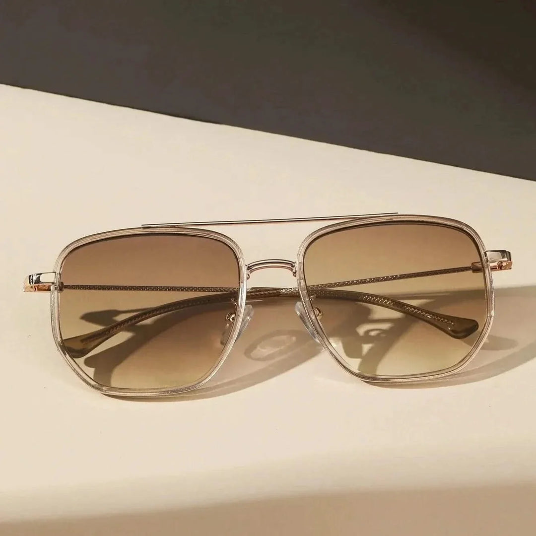Durable unisex sunglasses with full UV protection, stylish metal frame, and modern design for outdoor activities.