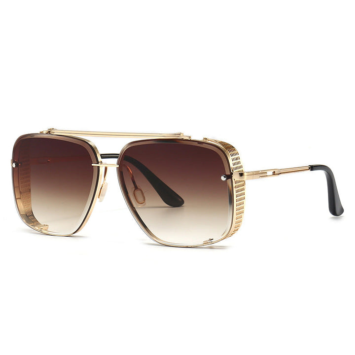 Stylish unisex metal frame sunglasses offering UV400 protection. Modern fashion eyewear for everyday eye safety.
