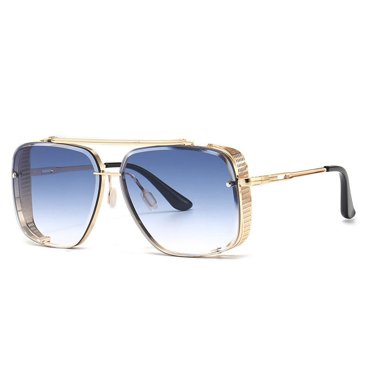 Designer quality unisex sunglasses with trendy metal frames and UV400 protection. Fashionable shades for eye care.