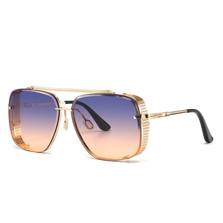 Unisex fashion eyewear: sleek metal frame sunglasses with robust UV400 protection. Stylish shades for ultimate eye safety.