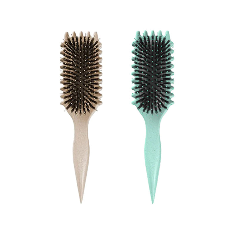 Unisex styling vent brush for quick blow-drying, anti-frizz, & smooth detangling.