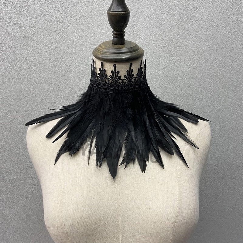 Vibrant faux feather choker, perfect for festival costumes, cosplay, or a bold party look.