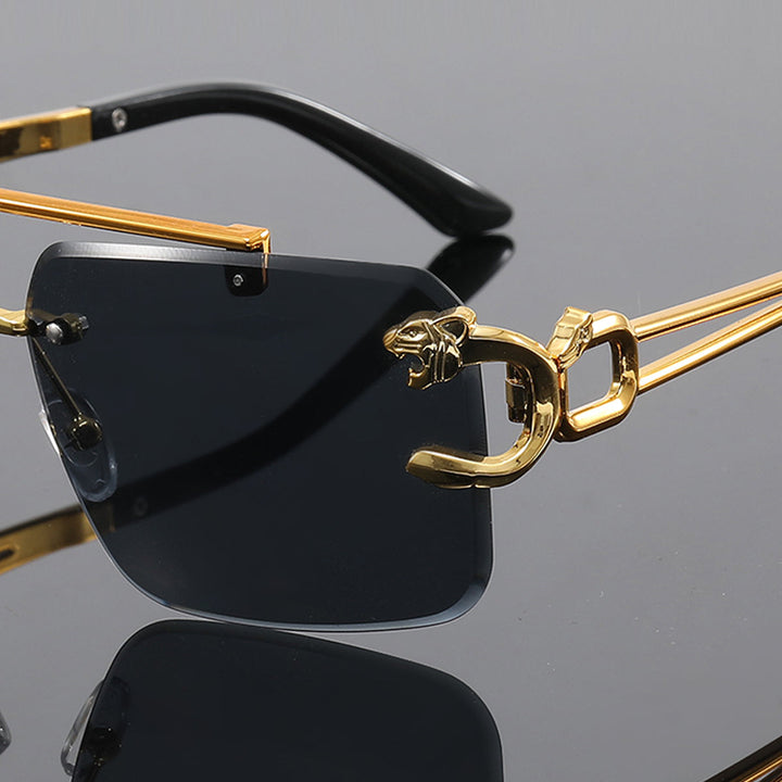 Travel-ready unisex UV protection sunglasses; their lightweight, rimless design ensures all-day comfort.