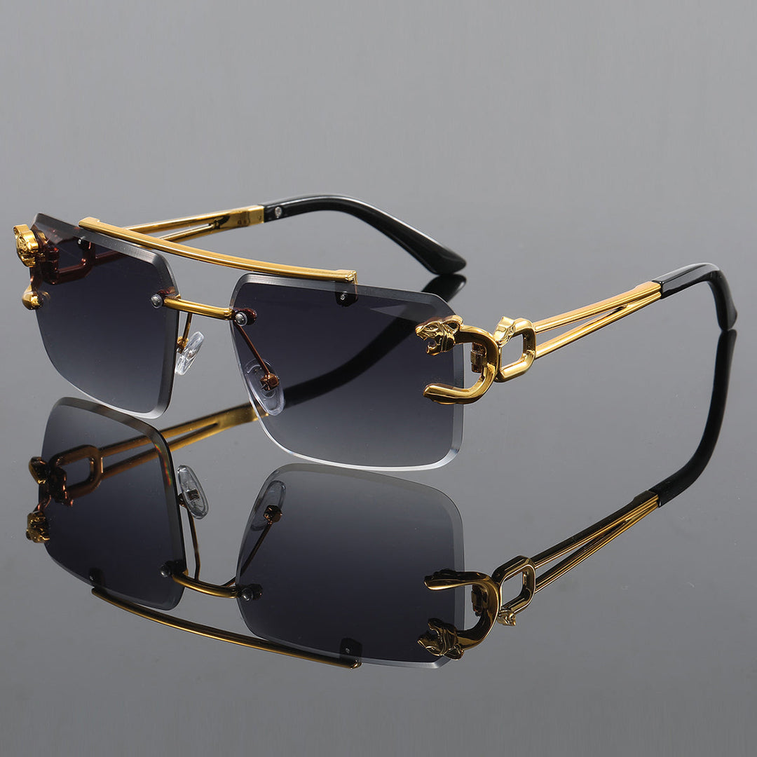 Durable polycarbonate rimless sunglasses providing lightweight comfort and essential UV defense.