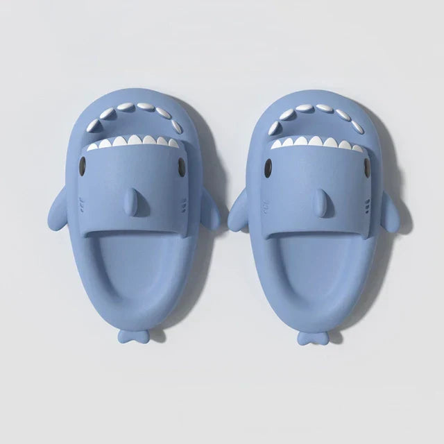 Unisex FinSteps shark print light summer flip flops, great for kids and adults, with non-slip sole.