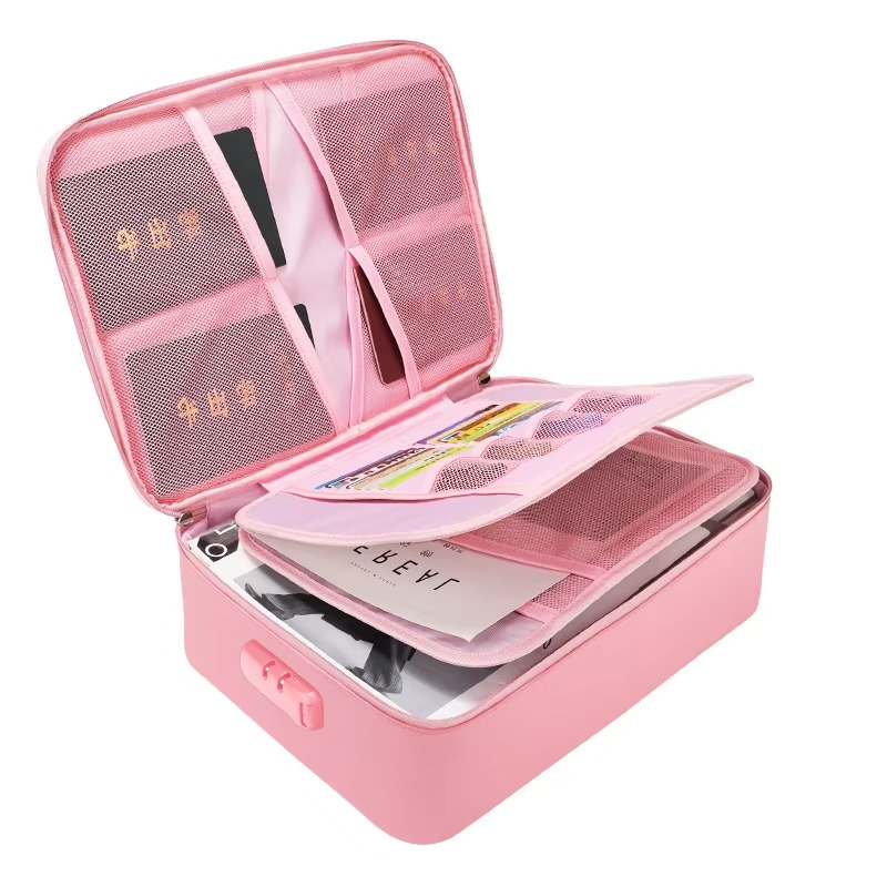 Unisex fireproof waterproof document organizer bag for ultimate protection of vital documents & cash.