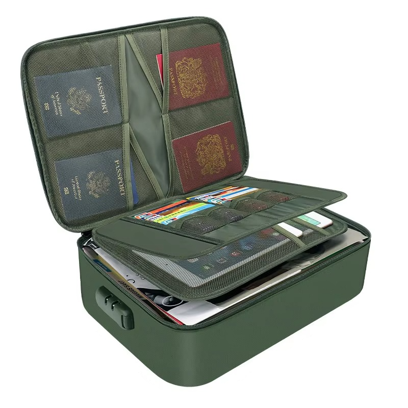 Home protection: Fireproof waterproof document organizer secures vital papers, deeds & valuables.