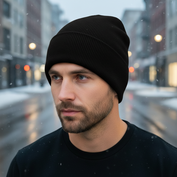 Unisex Fleece Lined Knit Beanie Hat