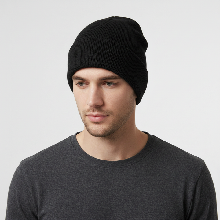 Unisex Fleece Lined Knit Beanie Hat