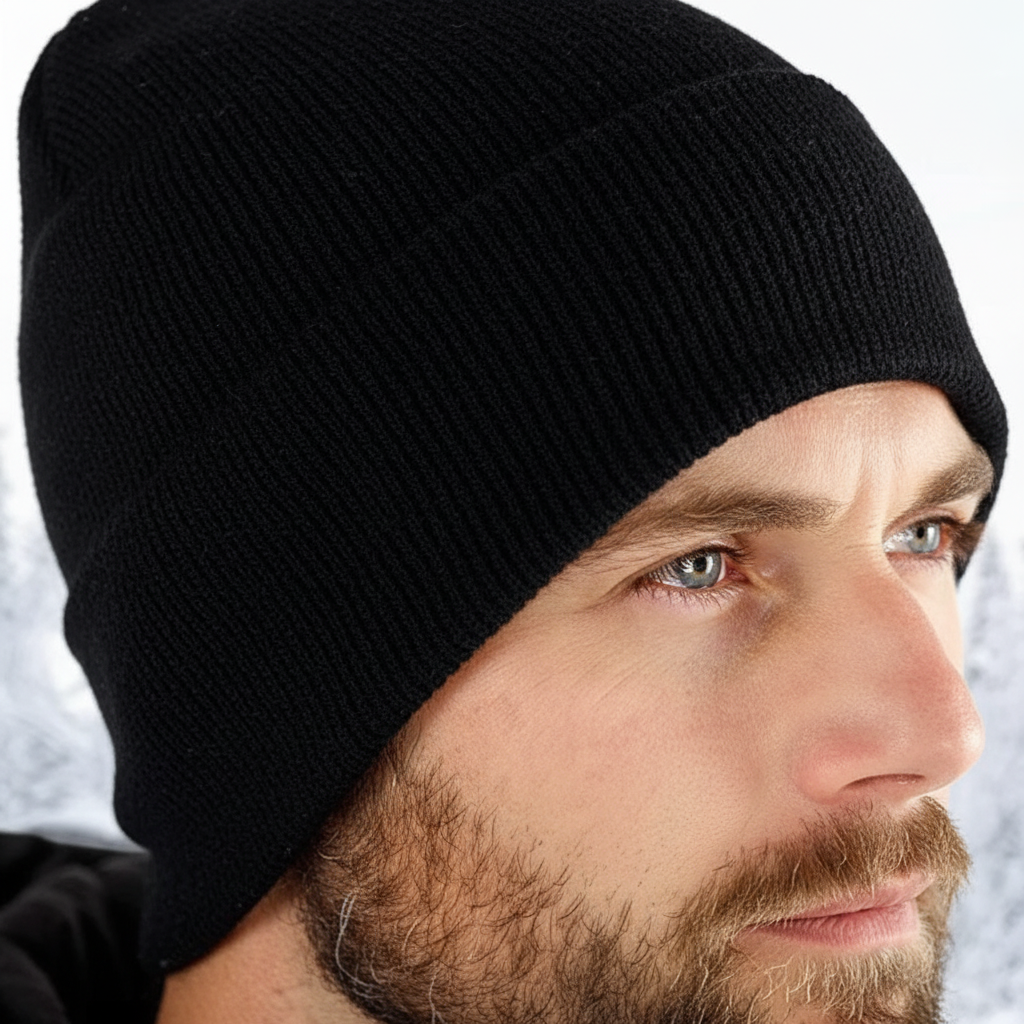 Unisex Fleece Lined Knit Beanie Hat