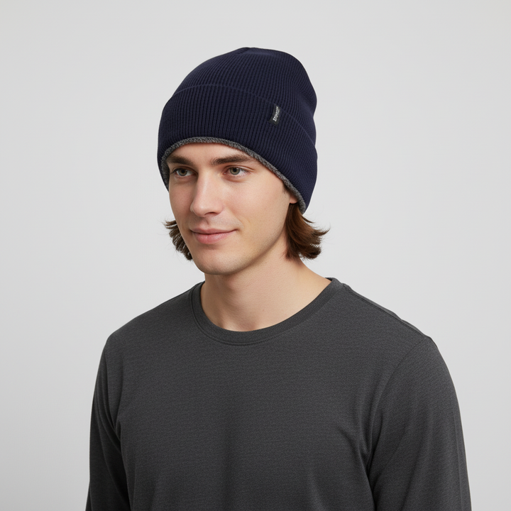 Unisex Fleece Lined Knit Beanie Hat