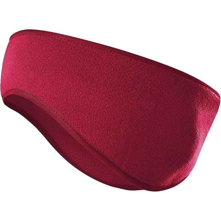 Unisex fleece winter ear warmers headband in black, perfect for cold weather outdoor sports.