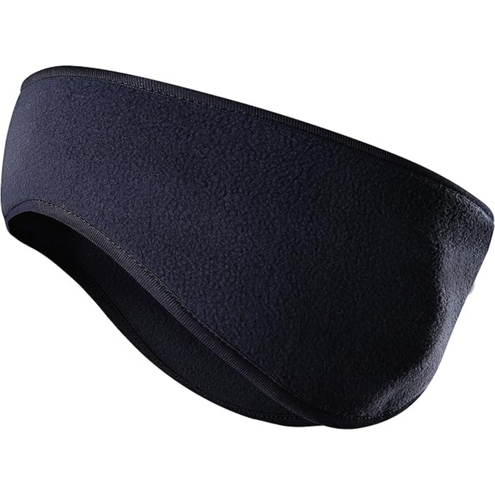 Collection of colorful fleece ear warmer headbands, unisex winter sports accessories.