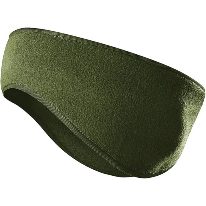 Folded fleece ear warmer headband, compact and easy to carry for winter outdoor sports.