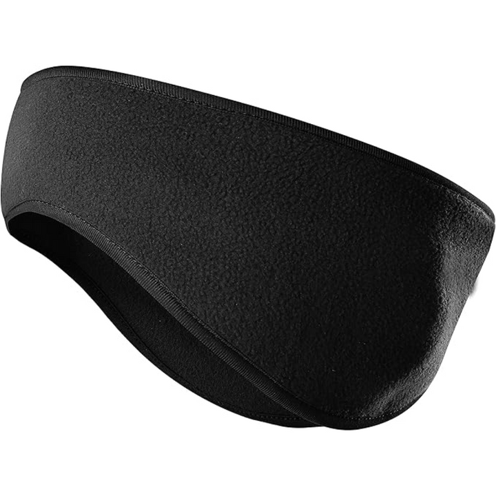 Close up of textured fleece material of a winter ear warmer headband, durable and warm.