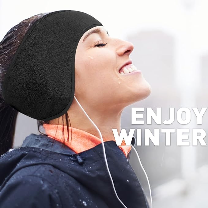 Close-up of a soft fleece ear warmer headband, offering warmth for unisex winter wear.