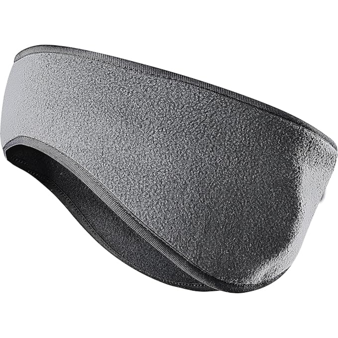 Unisex red fleece winter ear warmers headband, a vibrant accessory for outdoor cold.