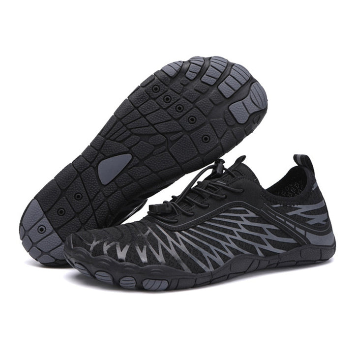 Close-up of FlexBare 3.0 barefoot shoes flexible sole, designed for natural foot movement and ground feel.