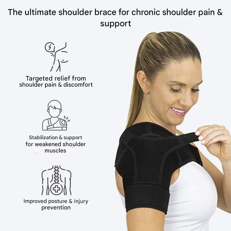 Versatile FlexiShoulder brace for pain relief, athletic support, and recovery from shoulder injuries. Unisex.