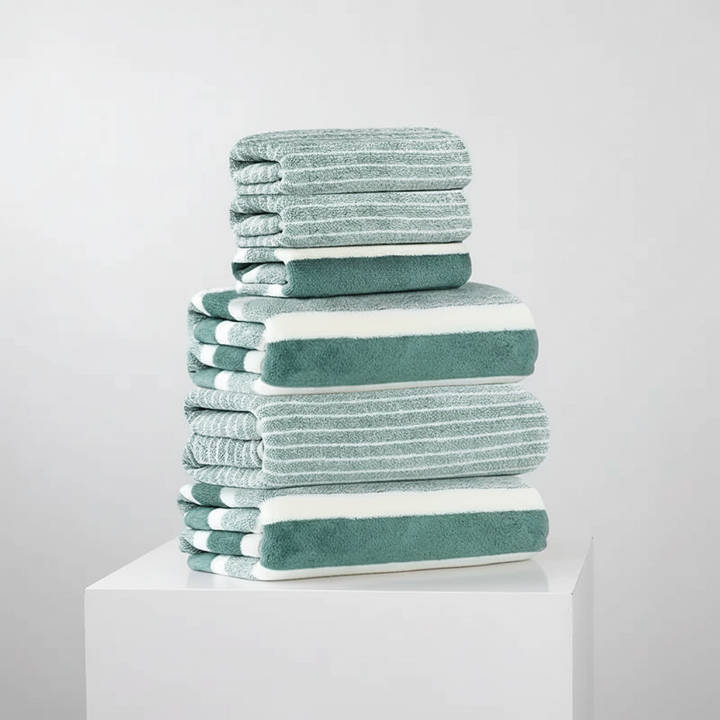 Luxury coral fleece bath towel set, thick and soft, ideal for spa and daily use