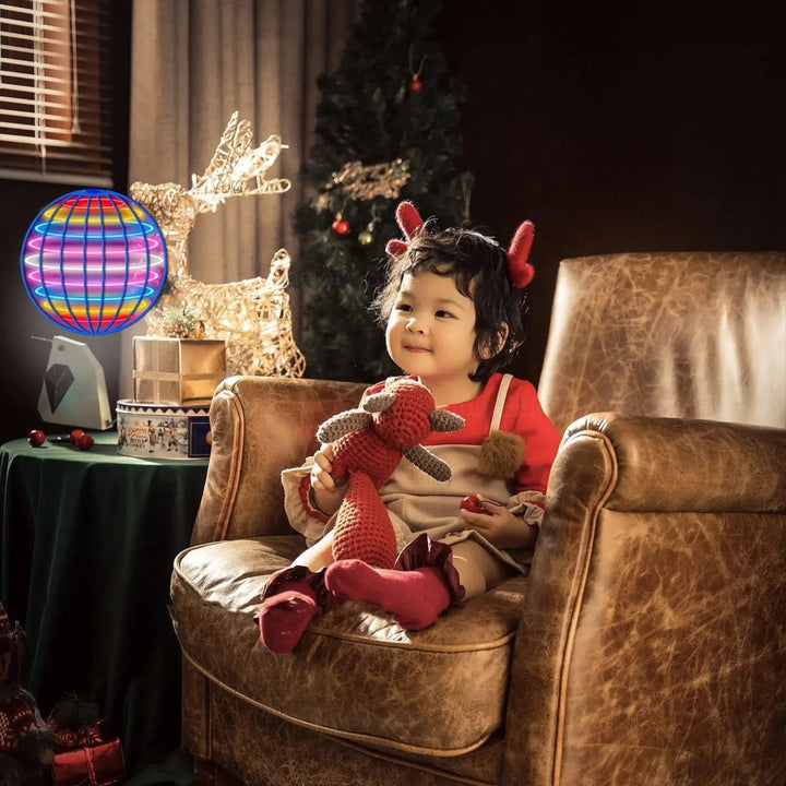 Unisex interactive flying gyroscope gadget with LED lights for hours of engaging play.