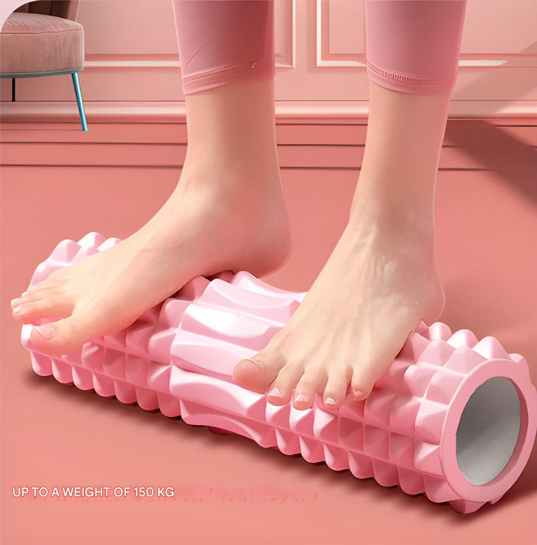 Fitness foam roller for yoga, exercise, physical therapy, and muscle recovery.