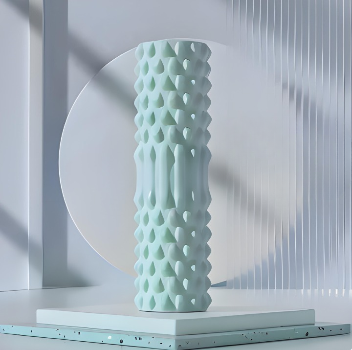 Versatile foam massage roller promoting muscle recovery and deep tissue relaxation.