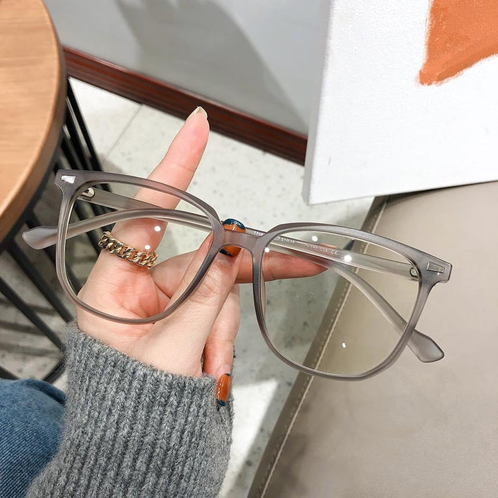 Stylish blue light filter glasses for myopia, promoting better eye health during screen time.