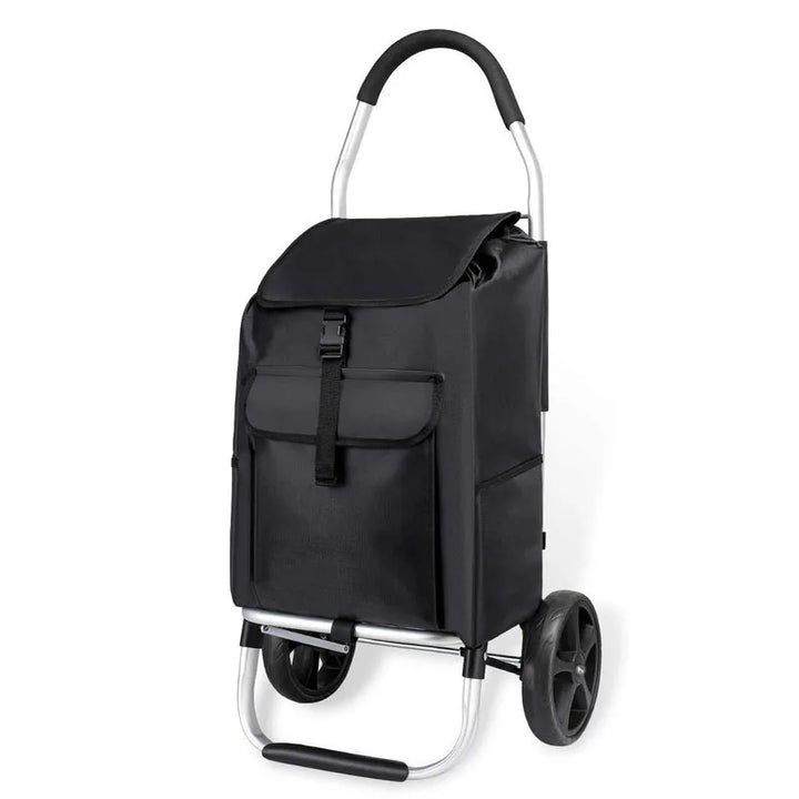 Unisex Foldable Aluminum Shopping Cart, CarryEase, lightweight portable grocery trolley with durable wheels