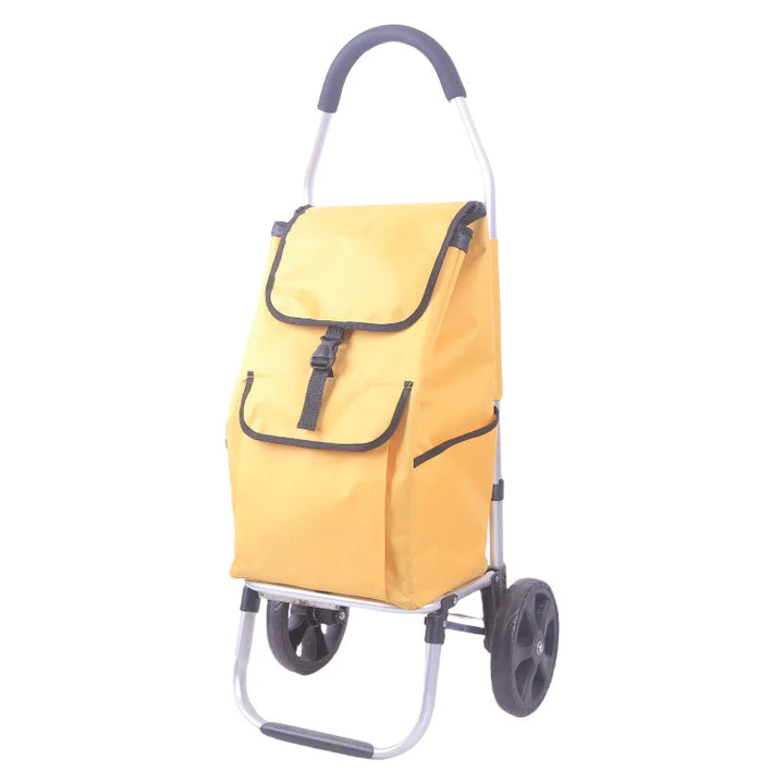 CarryEase portable grocery cart, foldable aluminum design, perfect for seniors and urban dwellers