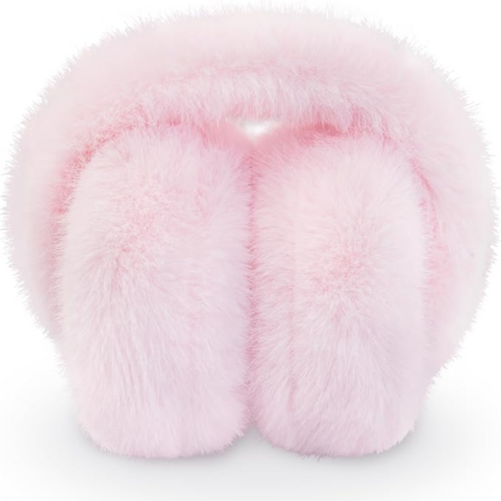 Unisex foldable faux fur ear warmers, cozy essential for cold weather, outdoor activity