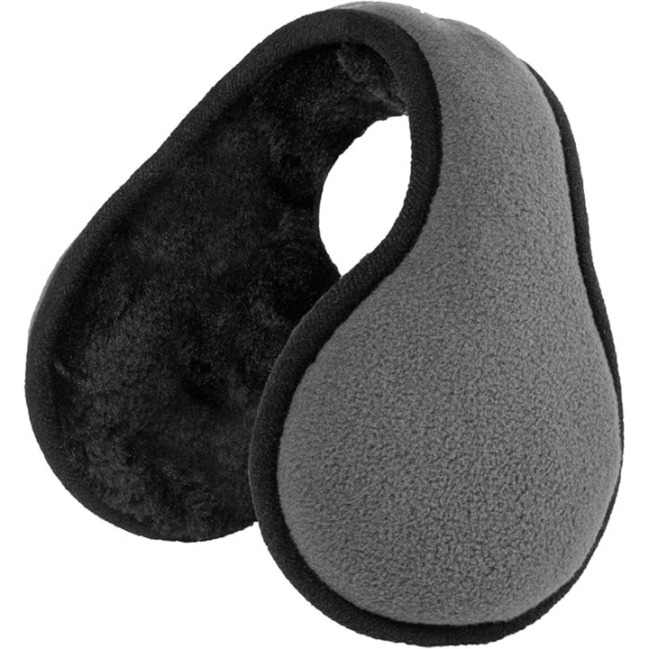 Portable unisex ear muffs, black fleece SnugMuffs, for ultimate protection from cold